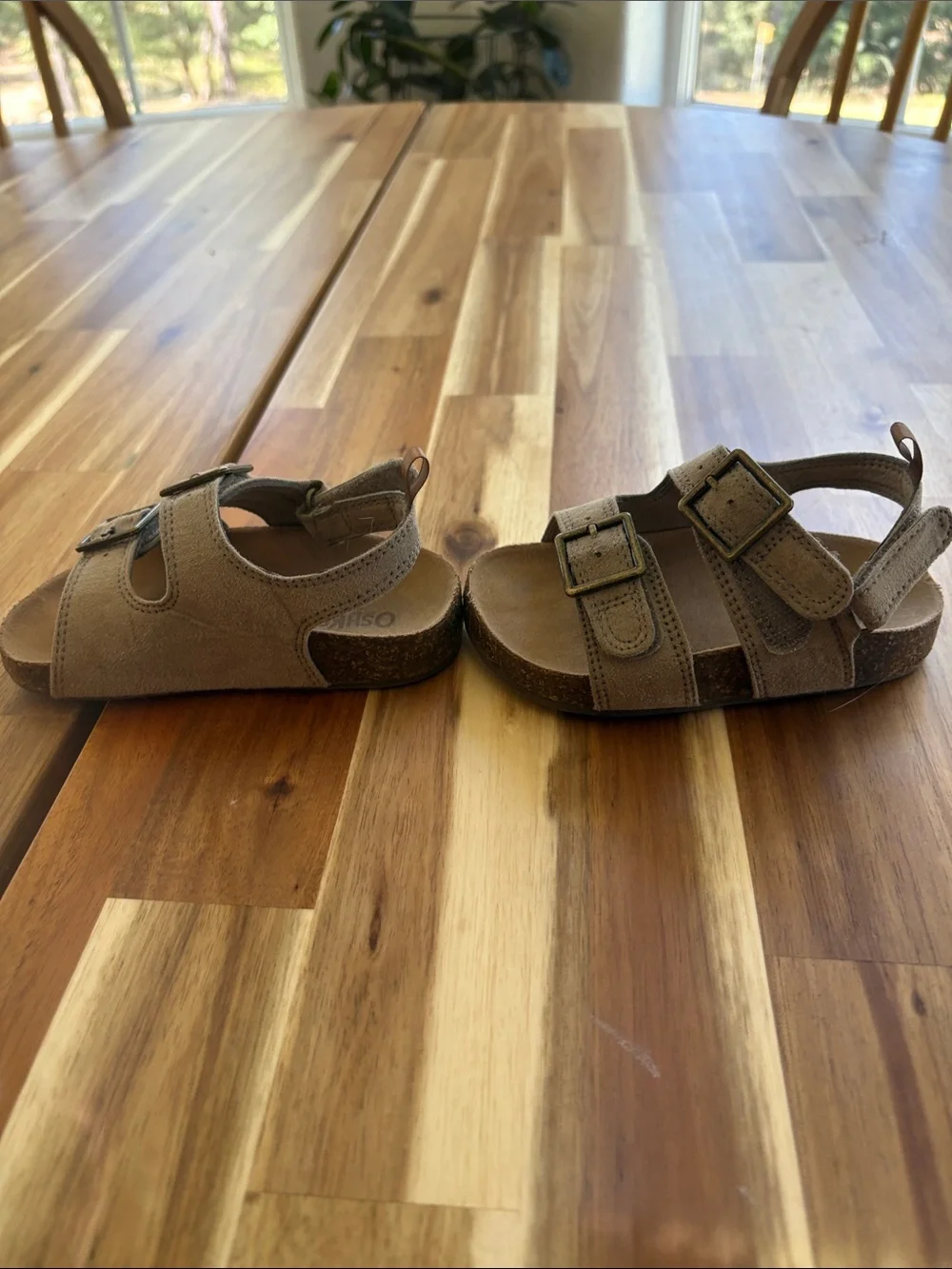 OshKosh B'gosh Tan Suede Double-Buckle Kids Sandals